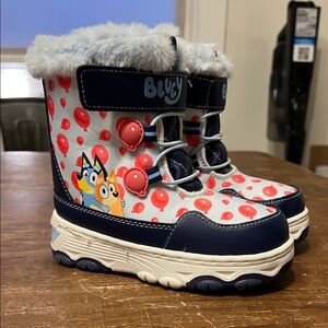 Bluey Kids Snow Boots - Navy and Red